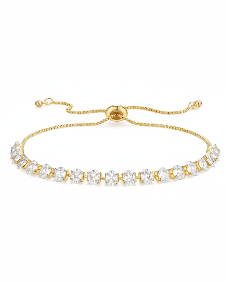 Oval-Cut Tennis (Gold)