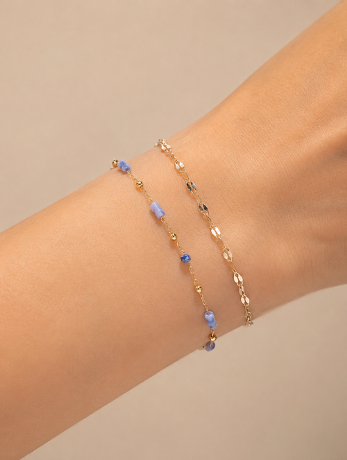 Blue Quartz Bracelet Duo